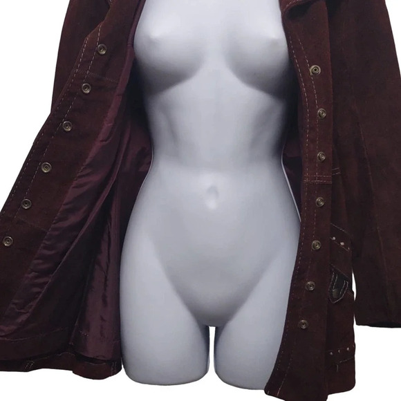 Montgomery Ward The Tannery Leather Coat Cowgirl Western Vintage - Picture 3 of 9